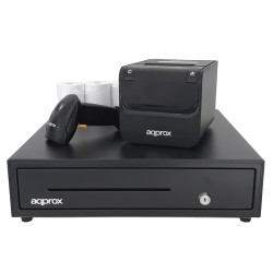 Pacote Aprox Gaveta De Dinheiro PDV + Impressora Térmica + Leitor De Código + Rolos