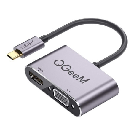 Adaptador Tipo-C Para HDMI E VGA - QGeeM