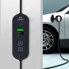 Carregador portátil para EV c/ display e cabo 16A/3,5KW/5M com cabeça de ficha Schuko