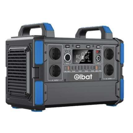 Elbat Gerador de Energia Portátil | 1000W | Bateria de Litio 327.600Mah | Funcion BMS | Carga com Painel Solar