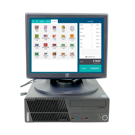 Lenovo ThinkCentre M72e + ELO ET1515L 15” Tátil 4:3