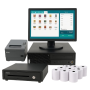 Pack Completo de POS | Lenovo ThinkCentre M72e + 15″ Táctil + Impressora + Gaveta de Dinheiro + Rolos de Papel Térmico