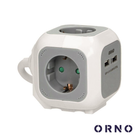 Extensão Elétrica 4x Schuko 2x USB-A 1.4m ORNO