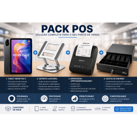 Pack Completo de POS Tablet + Suporte + Impressora + Gaveta