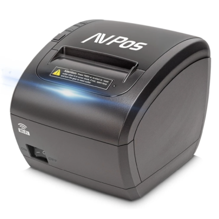AVPos K90W Impressora térmica de recibos 80mm USB + LAN + Wi-Fi