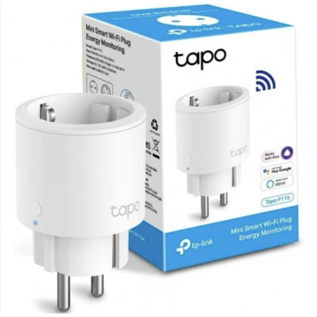 TP-Link Tapo P115 Mini Wi-Fi Smart Plug - Monitor De Energia - Temporizador - Controle De Voz