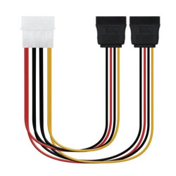 Cabo De Alimentação Nanocable SATA 5,25" Molex 4 Pinos Macho Para 2x SATA Fêmea 0,30m