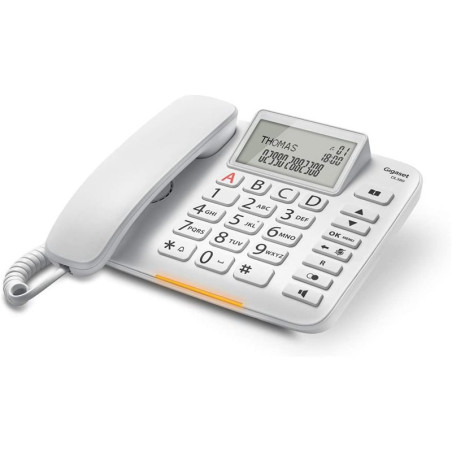 Telefone Fixo Gigaset DL380 Para Parede Ou Mesa - Display De 3 Linhas - Teclas Grandes - Controle De Volume