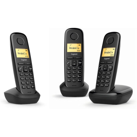Telefone Sem Fio Gigaset A170 Trio Dect + 2 Ramais - ID Do Chamador - Bloqueio Do Teclado - Controle De Volume