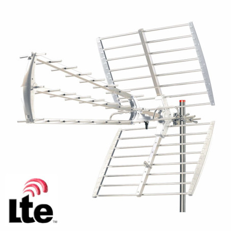 Antena Tdt Exterior UHF 43 Elementos 18db Filtro Lte 5G