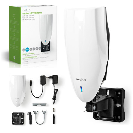 Antena Exterior HDTV 0-50 km 40 dB FM/UHF/