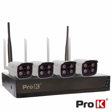 Pack Vigilância 4 Câmaras IP66 NVR WIFI PROK
