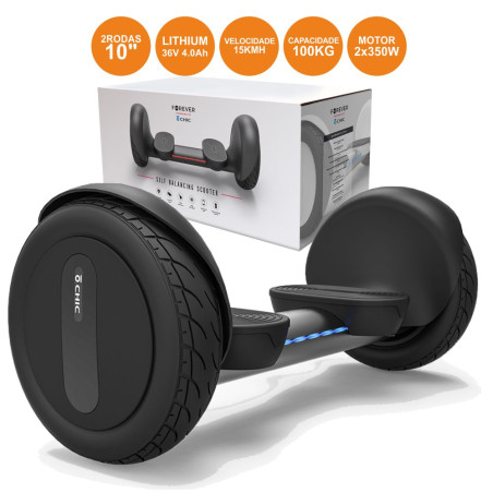 Hoverboard C/ Rodas 10" 36v 4ah 2x350W 15kmh