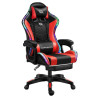 Cadeira Gaming PowerGaming LED RGB Vermelho / Preto com Apoio para os Pés