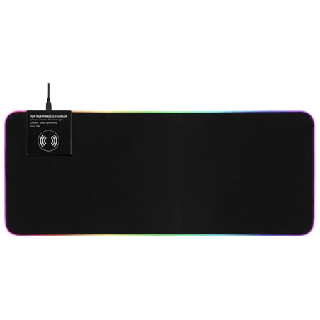 Tapete Gaming PowerGaming X10 RGB USB com Carregador 10W 80x30cm Preto