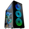 Nox Hummer TGX Rainbow RGB 3.0 USB Vidro temperado LED Preto