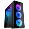 Nox Hummer TGX Rainbow RGB 3.0 USB Vidro temperado LED Preto